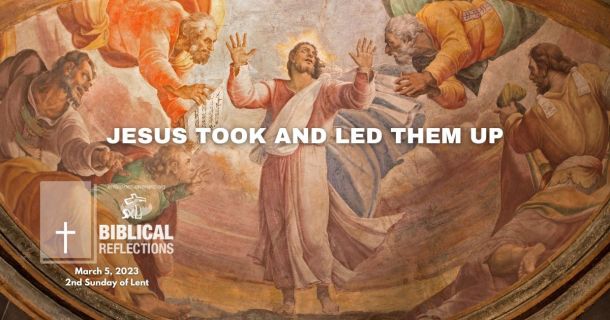 Jesus took and led them up